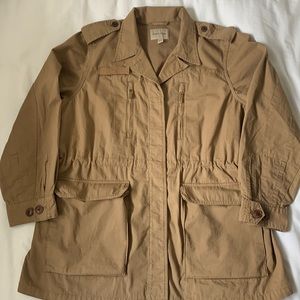 Banana Republic roomy tan cotton lined field jacket EUC